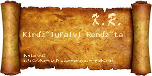Királyfalvi Renáta névjegykártya